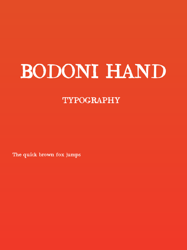 Bodoni Hand Poster