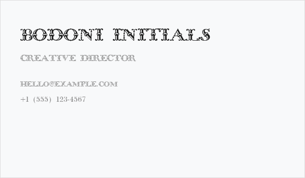 Bodoni Initials Business Card