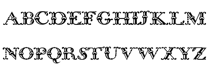 Bodoni Initials Schriftart Kleinbuchstaben