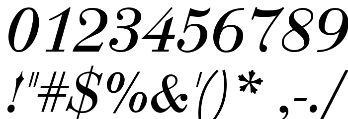 Bodoni-Normal-Italic Font OTHER CHARS