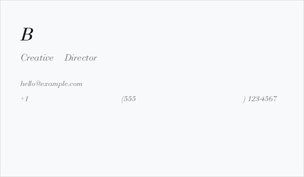 Bodoni-Normal-Italic Business Card