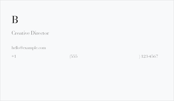 Bodoni-Normal Business Card
