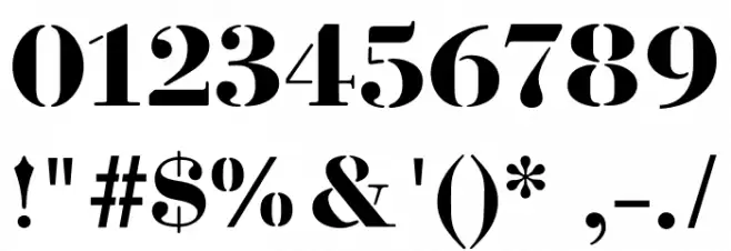 BodoniFragileSharp Font OTHER CHARS