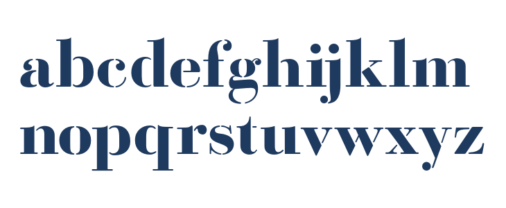 BodoniFragileSharp Lowercase