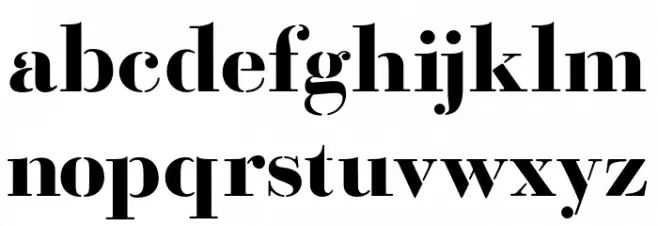 BodoniFragileSharp Schriftart Kleinbuchstaben