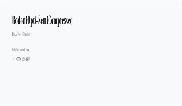 BodoniOpti-SemiCompressed Business Card