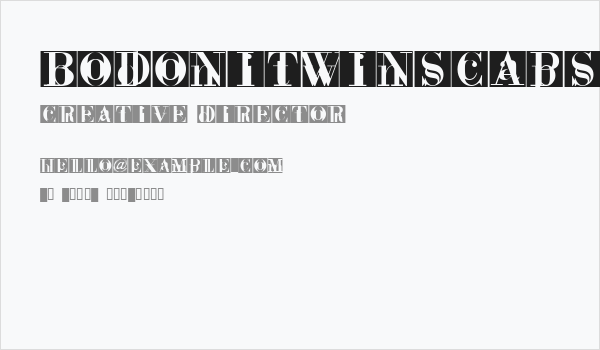 BodoniTwinsCaps Business Card