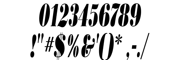 BodoniUltraFLFCond-Italic Font OTHER CHARS
