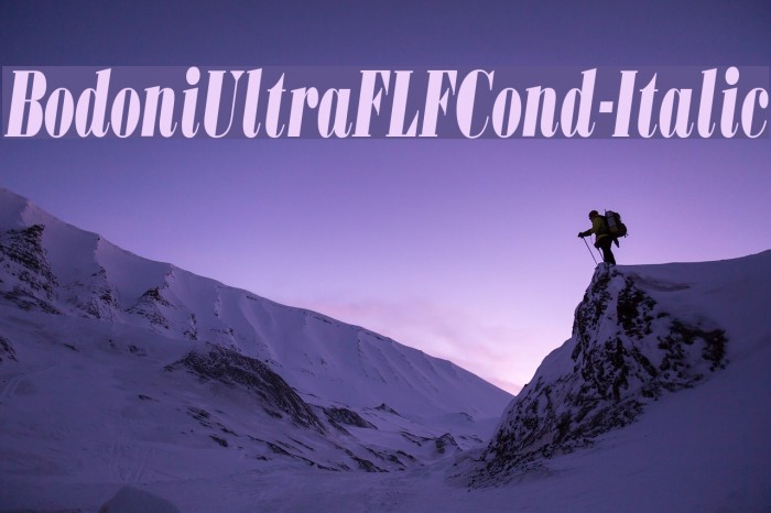 BodoniUltraFLFCond-Italic Font examples
