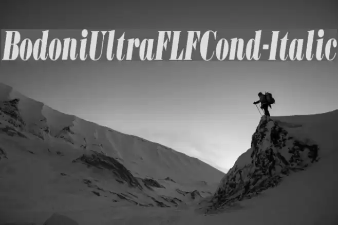 BodoniUltraFLFCond-Italic Fonte examples