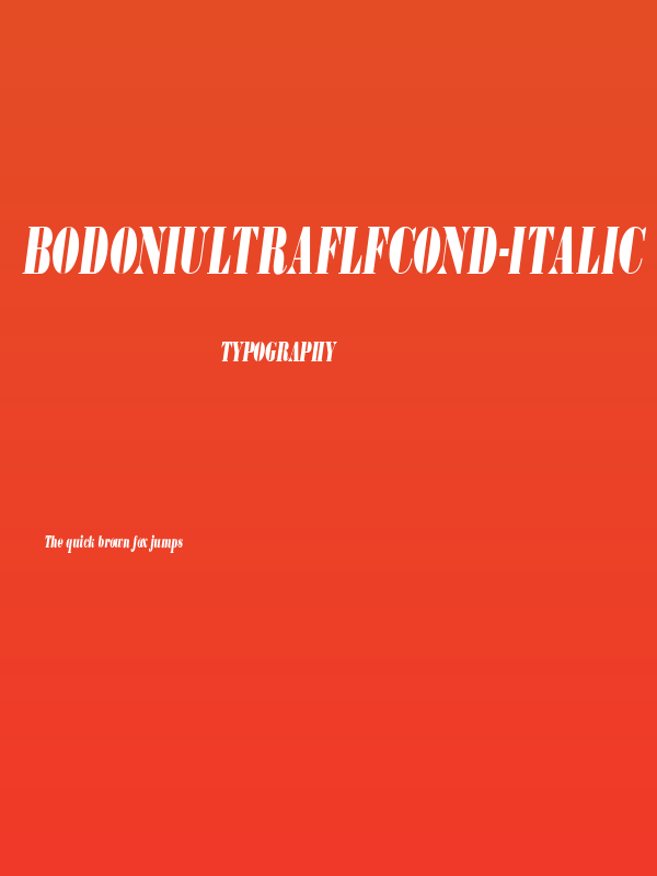 BodoniUltraFLFCond-Italic Poster