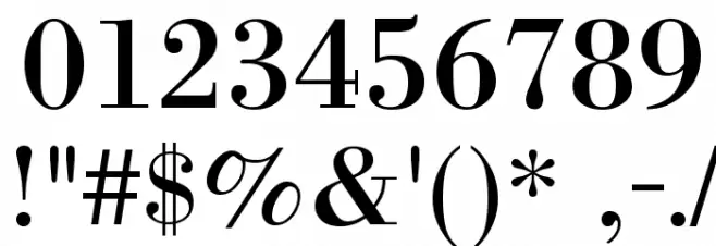 BodoniXT Font Alte caractere