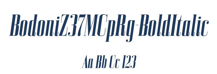 BodoniZ37MCpRg-BoldItalic Font Preview