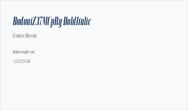 BodoniZ37MCpRg-BoldItalic Business Card