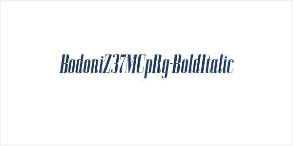BodoniZ37MCpRg-BoldItalic Logo