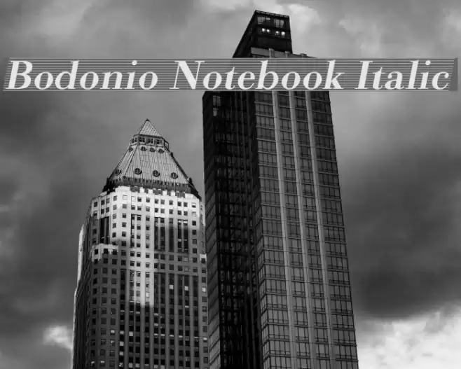 Bodonio Notebook Italic Font examples
