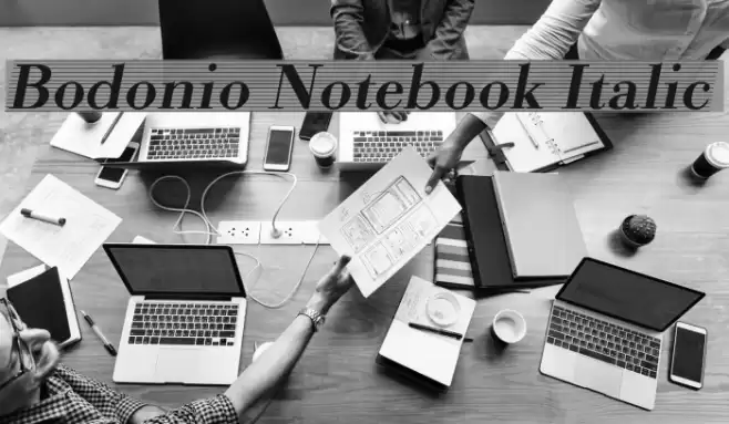 Bodonio Notebook Italic Font examples