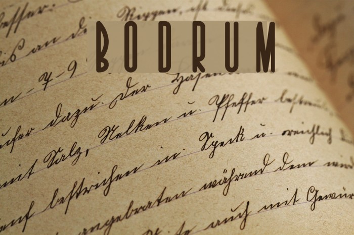 Bodrum Font examples