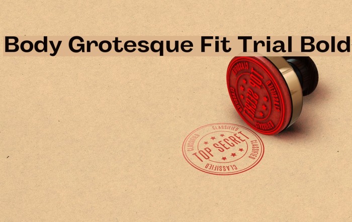 Body Grotesque Fit Trial Bold Font examples