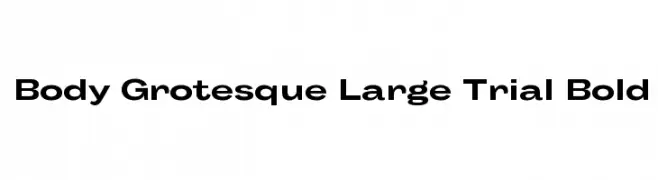 Body Grotesque Large Trial Bold  Frei Schriftart Herunterladen