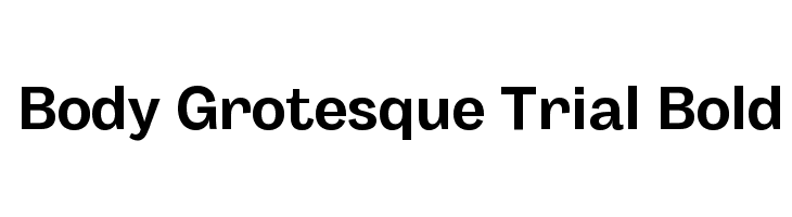 Body Grotesque Trial Bold Font