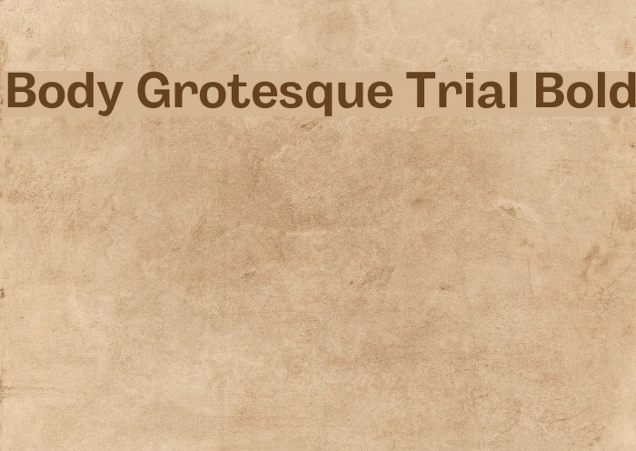 Body Grotesque Trial Bold Font examples