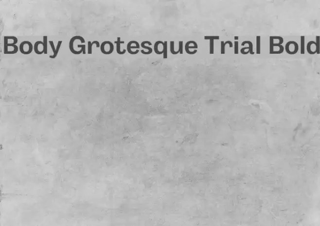 Body Grotesque Trial Bold Font examples