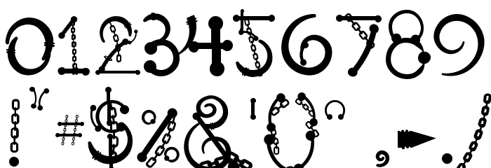 Body Piercing & Chains Font OTHER CHARS