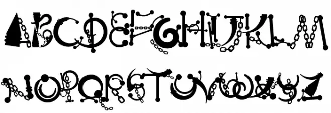 Body Piercing & Chains Шрифта ВЕРХНИЙ