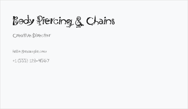 Body Piercing & Chains Business Card