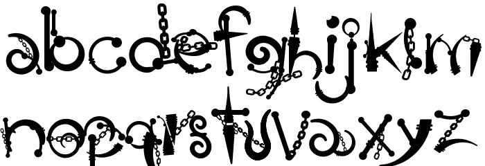 Body Piercing & Chains Font LOWERCASE
