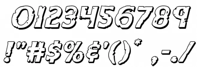 Body Swipers 3D Italic Font OTHER CHARS