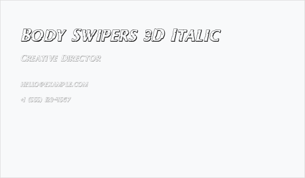 Body Swipers 3D Italic Business Card