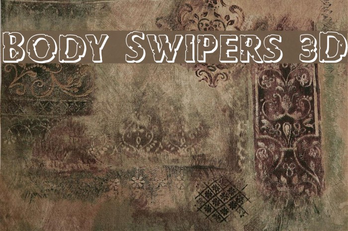 Body Swipers 3D Font examples