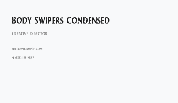 Body Swipers Condensed Business Card