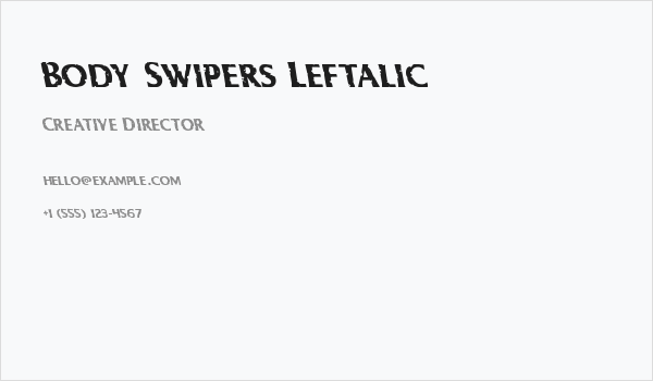 Body Swipers Leftalic Business Card