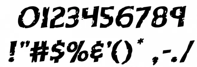 Body Swipers Rotalic Font OTHER CHARS