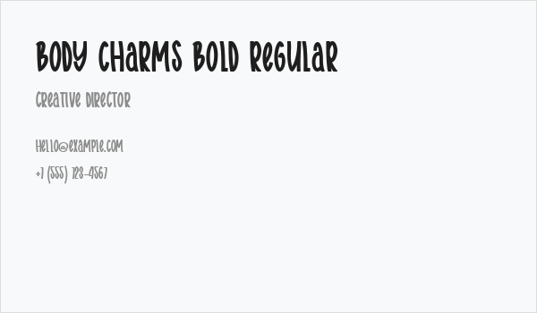 Body charms bold Regular Business Card
