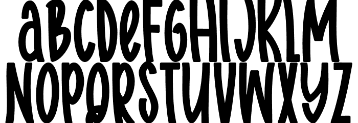 Body charms bold Regular Font LOWERCASE