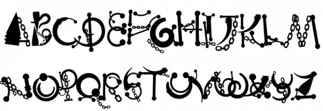 BodyPiercing&Chains Schriftart Groß