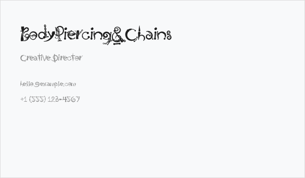 BodyPiercing&Chains Business Card