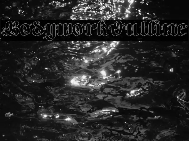 Bodywork-Outline Schriftart examples