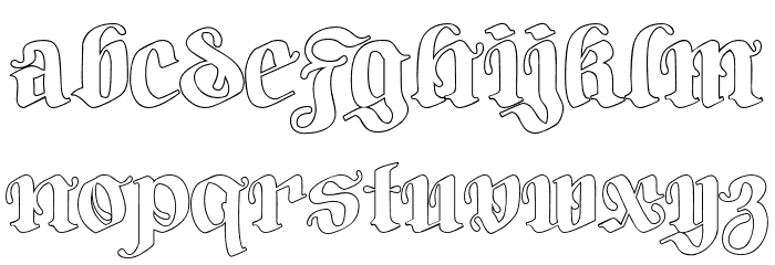 Bodywork-Outline Font LOWERCASE