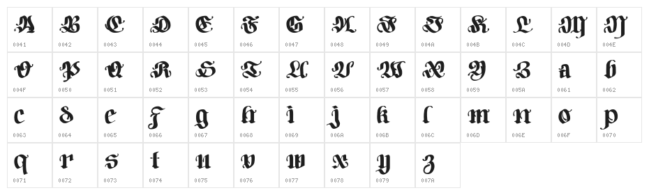 BodyworkDEMO-Regular Character Map