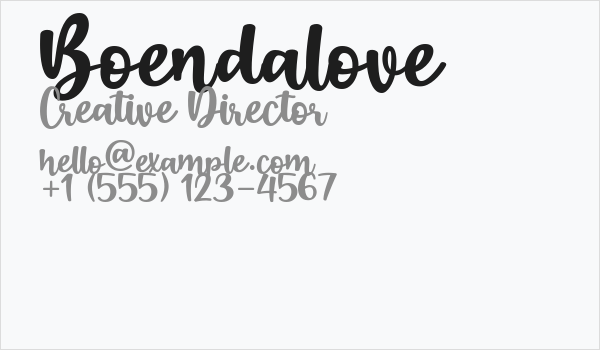 Boendalove Business Card