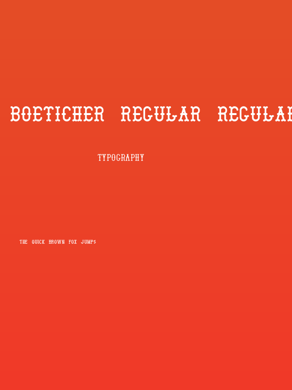 Boeticher Regular Regular Poster