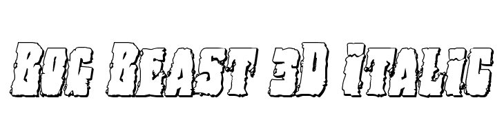 Bog Beast 3D Italic  Frei Schriftart Herunterladen
