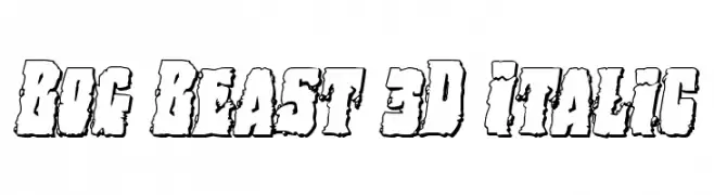Bog Beast 3D Italic  Frei Schriftart Herunterladen