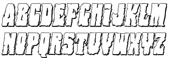 Bog Beast 3D Italic Schriftart Groß