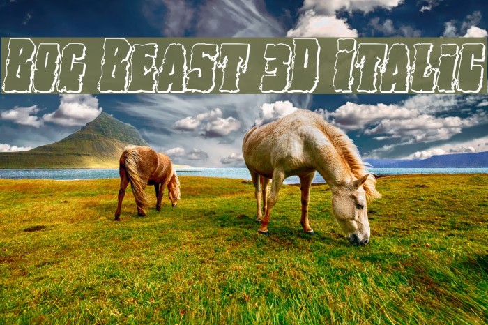 Bog Beast 3D Italic Font examples